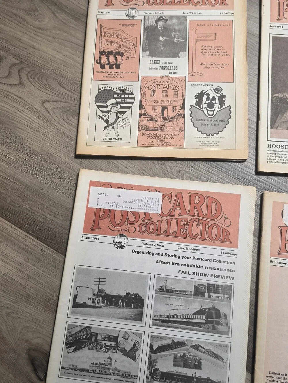 Vintage Postcard Collector Magazine Lot of 9 Issues 1984 Titanic Suffragette